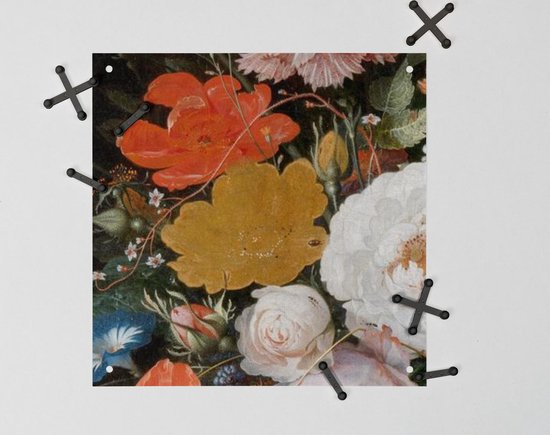IXXI Stilleven met bloemen en horloge - Wanddecoratie - Bloemen en Planten  - 80 x 60 cm | bol.com