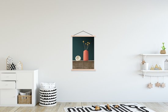 Porte-affiche avec affiche - Affiche scolaire - Wekker - Fleurs - Nature morte - 60x90 cm - Lattes vierges