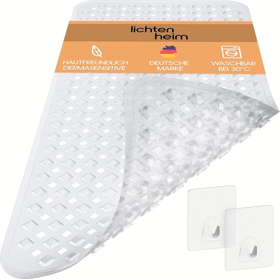 Gedy G-Maim antislip douche met zuignappen, maat: 50 x 50, hars badmat, witte afwerking, R&S design, gemaakt in Italië, machinewasbaar tapijt, uniek