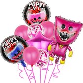 Loha-party®Thema Poppy playtime Roze Versiering Folie ballonen Set-Huggy Wuggy-Kissy Missy-Killy Willy-Tik Tok-Roze-Ster Folie balloon-Feestpakket-Feest Decoratie Kit-Verjaardagsfeestje