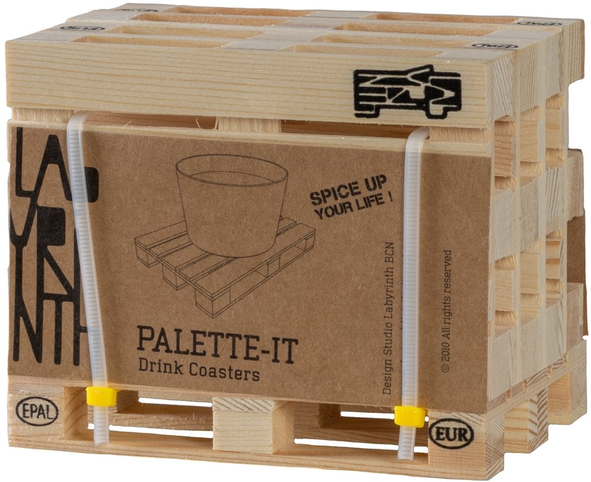 Labyrinth Palette-It - Set van 5 design pallet onderzetters