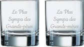 Whiskeyglas gegraveerd - 20cl - Le Plus Sympa des Grands-Pères & La Plus Sympa des Grands-mères