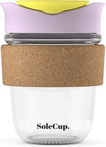 Tasse à café Solecup à emporter verre / liège - 340 ml Lilas / jaune