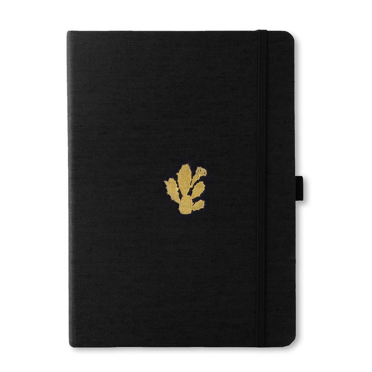 Dingbats* Pro B5 Notitieboek – Black Cactus Stippen – Bullet Journal met 160gsm Inktvrij Papier – Schetsboek met Harde Kaft, Binnenvak, Elastische Sluiting en Bladwijzer