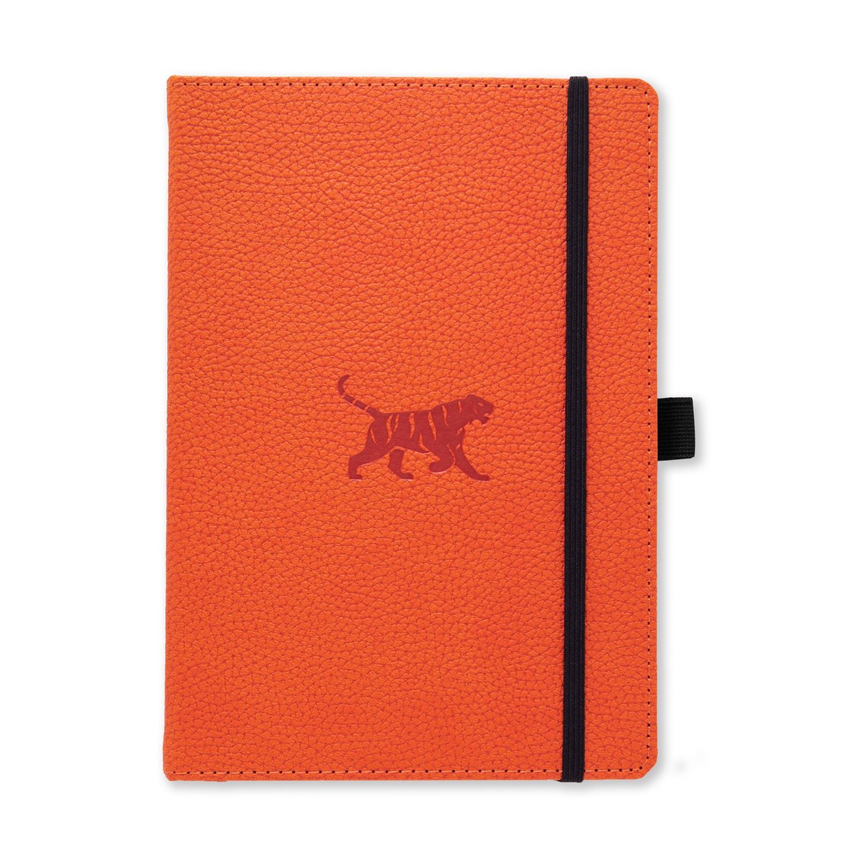 Dingbats* Wildlife A5 Notitieboek – Orange Tiger Stippen – Bullet Journal met 100 gsm Inktvrij Papier – Schetsboek met Harde Kaft, Binnenvak, Elastische Sluiting en Bladwijzer
