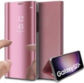 Hoesje geschikt voor Samsung Galaxy S23 Plus - Book Case Spiegel Roségoud