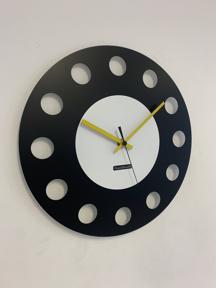 Wandklok ChantalBrandO CETARA BLACK & WHITE -- MODERN DESIGN --
