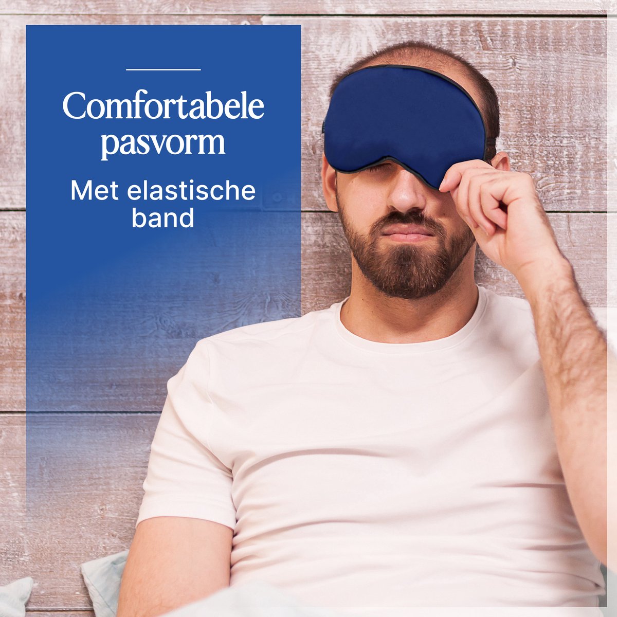 SIMIA™ Premium Zijden Slaapmasker + Opbergzakje - 100% Verduisterend Oogmasker - Verstelbaar - Blinddoek - Zijdezacht - Anti-Rimpel - Cadeau Tip - Marine Blauw — afbeelding 4