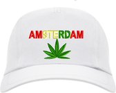 Amsterdam - baseball cap - wit - 020 - A'dam - geborduurd - rood -groen -geel