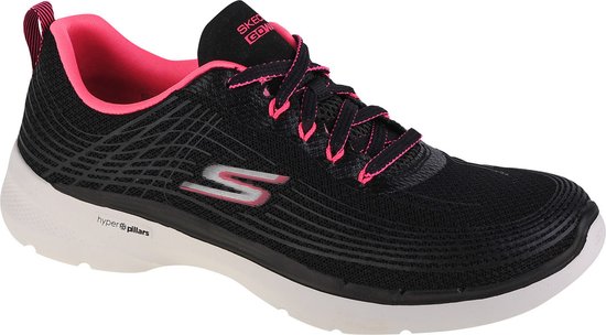 Skechers Go Walk 6 - Stunning Glow 124554-BKHP, Vrouwen, Zwart, Sneakers,Sportschoenen, maat: 39