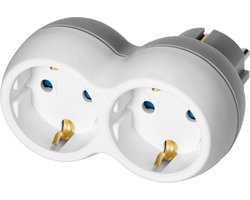 Orno Doorvoerstekker - 2 stopcontacten - Splitter met max 3680 Watt - Wit