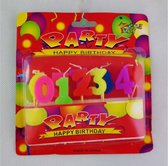 Taartkaars - Cijfers - Verjaardagskaars - Set 0 t/m 9 - Party - Cijfer 3 cm hoog - Totale hoogte 7 cm - Frisse Kleuren