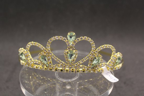 Diadème De Mariée En Or Jaune 14k Avec Turquoise Et Diamants - Couronne Ajustable, Neuf Avec étiquettes