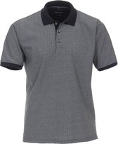 Casa Moda - Polo Print Grijs Blauw - Regular-fit - Heren Poloshirt Maat 4XL
