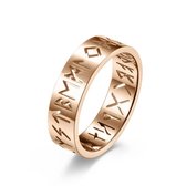 Ring Viking runen rosegoud dames en heren - Rosegouden ring met geschenkverpakking van Mauro Vinci MAAT 8