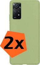 Hoesje Geschikt voor Xiaomi Redmi Note 11 Hoesje Siliconen Cover Case - Hoes Geschikt voor Xiaomi Redmi Note 11 Hoes Back Case - 2-PACK - Groen