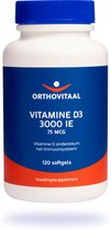 Orthovitaal - Vitamine D3 3000 IE - 120 softgels - Vitaminen - voedingssupplement