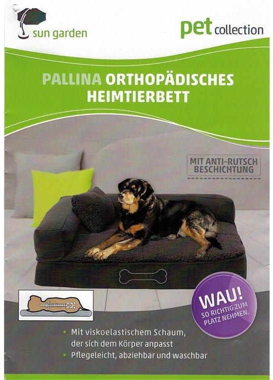 Foto: Sun garden pallina orthopedisch hondenkussen 100x80x27 cm antraciet