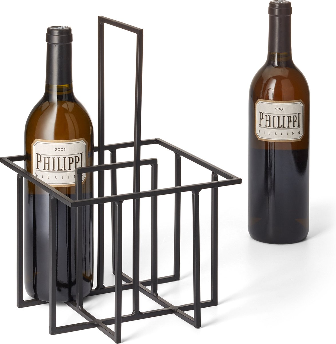 Philippi CUBO BOTTLE Flessenhouder - Flessenrek - 4 Flessen - Staal - Zwart