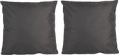 2x Grote bank/sier kussens voor binnen en buiten in de kleur antraciet grijs 60 x 60 cm - Tuin/huis kussens