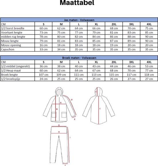 Combinaison de pluie C- Line avec capuche - Veste réfléchissante - Nouveau modèle - Taille adulte XXXXL