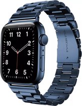 LunaLux® - Bandje geschikt voor Apple Watch - 38/40/41 mm - Blauw - Geschikt voor iWatch 1,2,3,4,5,6,7,8,SE - Roestvrij staal - Verstelbaar