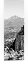 PVC Schuimplaat- Stijle Rotsen in Berglandschap (Zwart-wit) - 20x60 cm Foto op PVC Schuimplaat