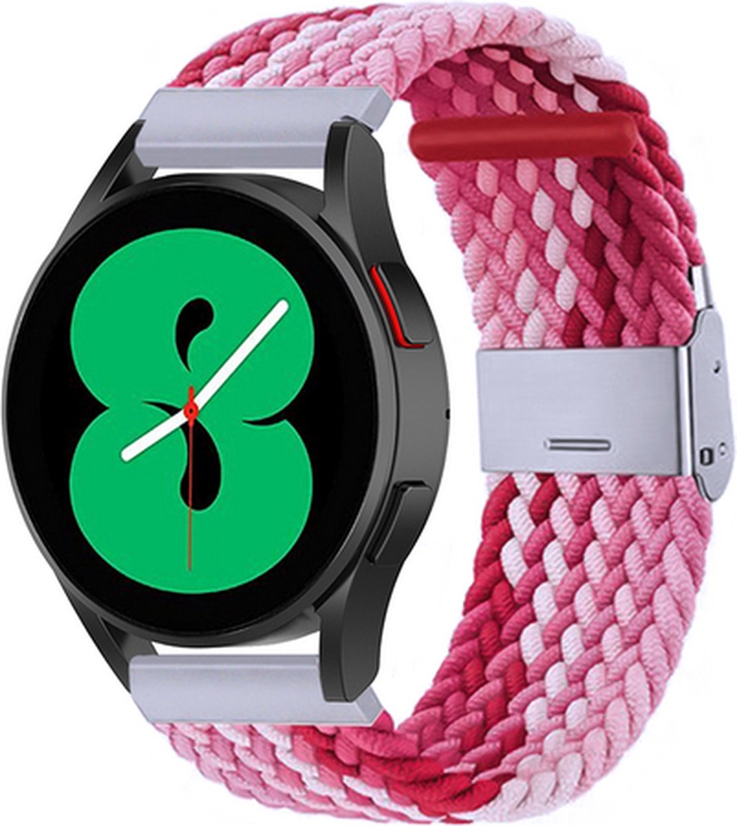 By Qubix - Geschikt voor Garmin bandje - Geschikt voor Garmin Vivomove 3 / HR / Luxe / Sport / Style / Trend - Braided nylon bandje - Roze gemêleerd - Smartwatch bandje 20mm