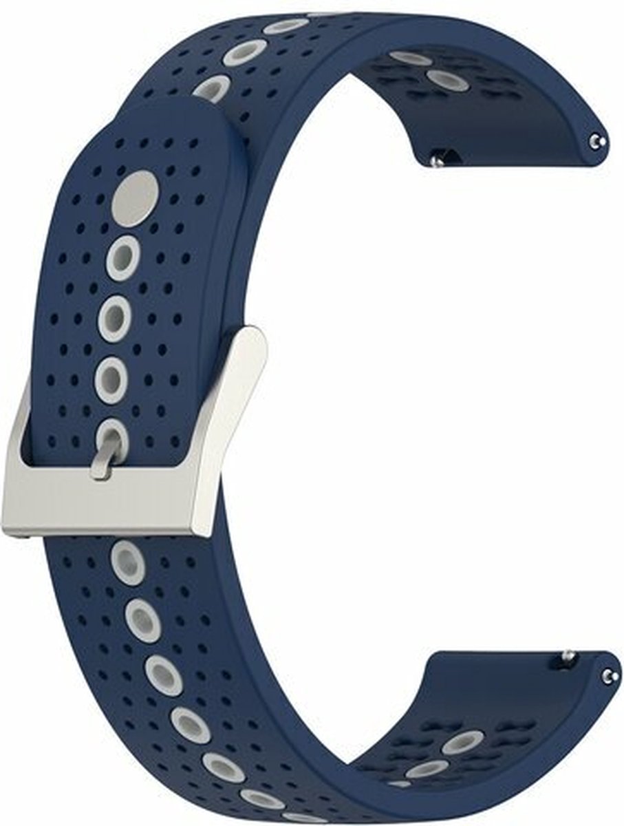By Qubix - Geschikt voor Garmin bandje - Geschikt voor Garmin Vivomove 3 / HR / Luxe / Sport / Style / Trend - Dot Pattern bandje - Donkerblauw - Smartwatch bandje 20mm