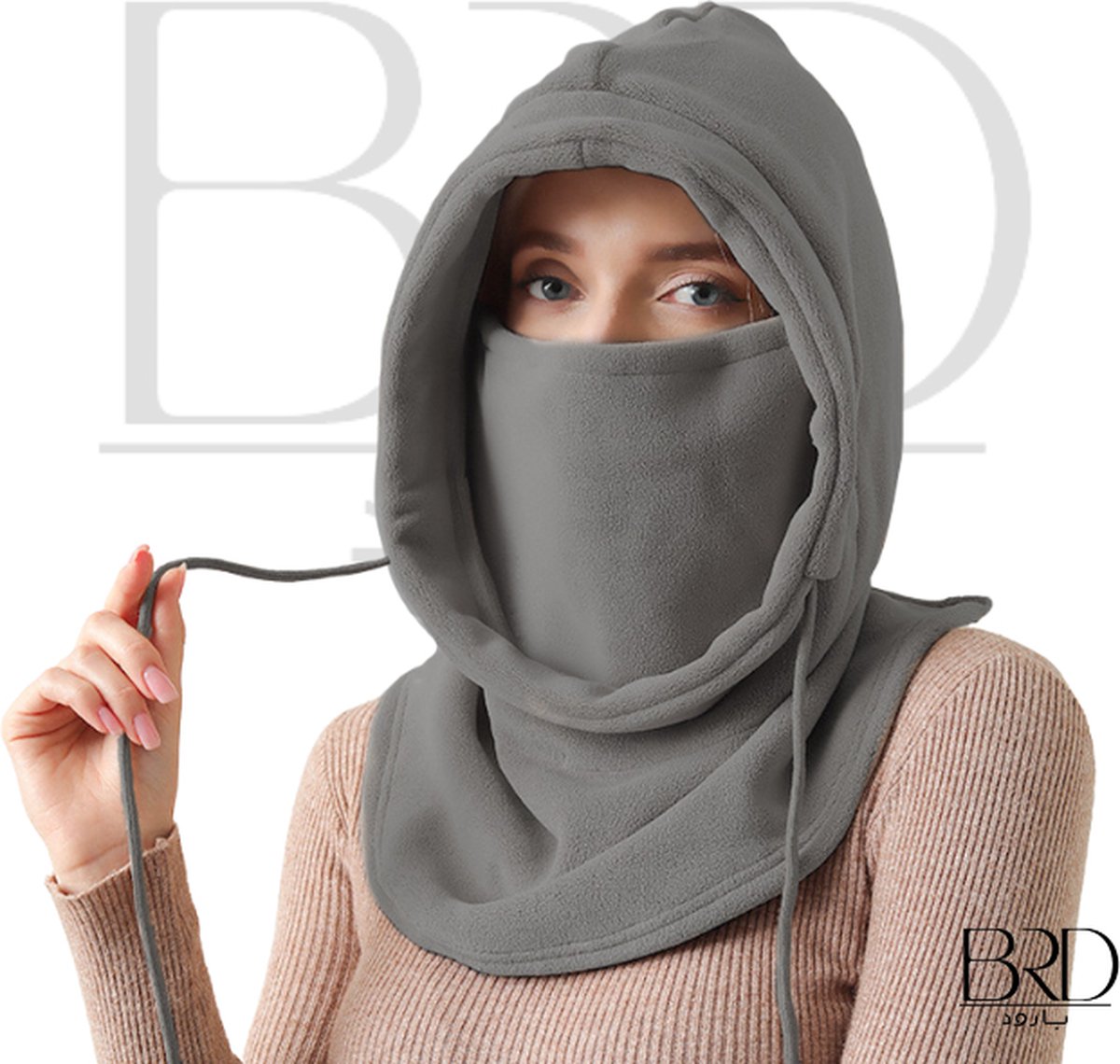 BRD® Winter | Grijs Australian Velvet Fleece Balaclava / Bivakmuts | Nekwarmer mondmasker winter muts unisex onesize
