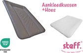 Steff - set - aankleedkussen - bruin taupe - 50x70 cm + aankleedkussenhoes wit - OEKO-Tex standard 100