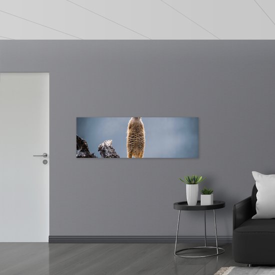 hout-stokstaartje-staand-op-boomstam-150x50-cm-9-mm-dik-foto-op