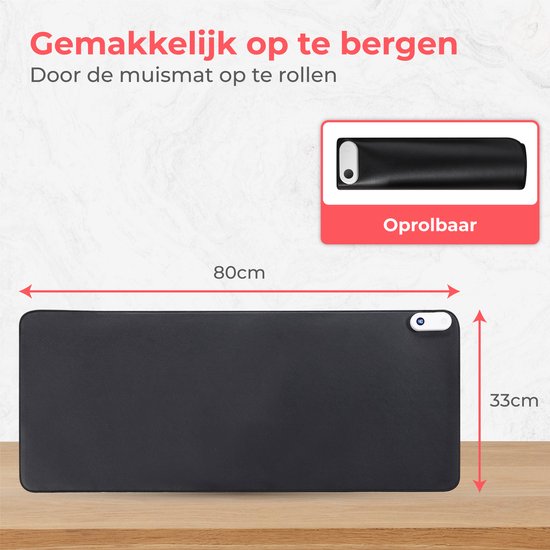 Verwarmde Bureauonderlegger, Warme Bureauonderlegger Met Aanraakbediening Met 3 Snelheden, 31,5 X 13 Grote Bureaumat Handwarmer Voor Thuiskantoorwerk(EU
