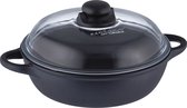 Bol.com Pan - Crafond - Hapjespan met grepen + pyrex deksel - Gas & Keramisch vuur - 24 cm diameter - 75 cm hoog - inhoud 150 L aanbieding