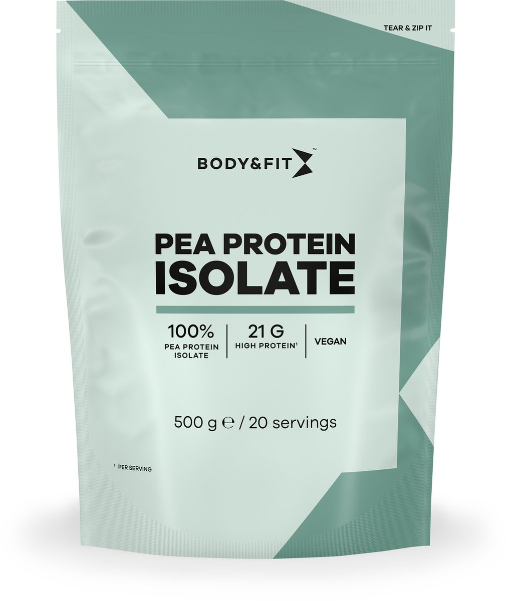 Goedkoopste Body & Fit Pea Protein Isolate - Plantaardig Eiwitpoeder - Vegan Protein Poeder - Erwten Eiwit - 500 gram (20 Shakes