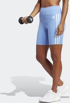 adidas Performance Training Essentials 3-Stripes High-Waisted Korte Legging - Dames - Blauw - S