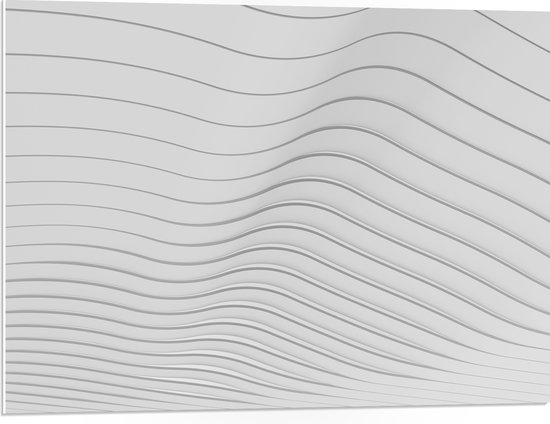 PVC Schuimplaat - Golvende Lijnen op Witte Achtergrond - 80x60 cm Foto op PVC Schuimplaat (Met Ophangsysteem)