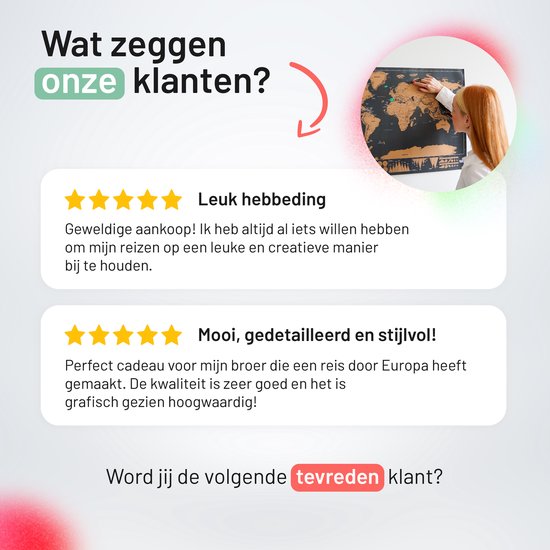 Triple J - Carte du Wereldkaart à Scratch - Carte du monde à gratter - Zwart