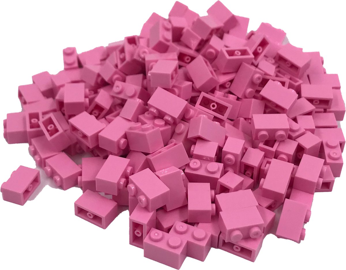 200 Bouwstenen 1x2 | Roze | Compatibel met Lego Classic | Keuze uit vele kleuren | SmallBricks