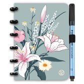 GreenStory - GreenBook Uitwisbaar Notitieboek - A6 - Lijn & Blanco - Loving Lilies