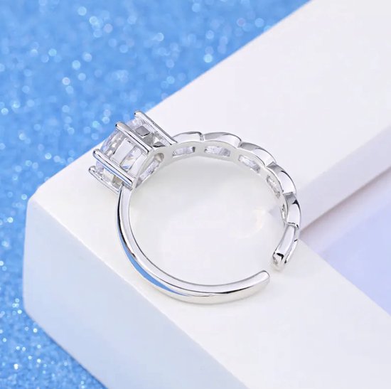 Milacolato Ring zilver 925 dames verstelbare duimring hart ringen verlovingsring ring goud dames eeuwigheid beroemdheid ringen zilver liefde knoop ringen voor jubileum trouwringen, Einstellbar