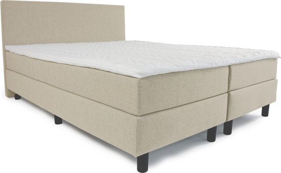 Sommier tapissier Home - Complet - Ressort ensaché - Mousse froide HR - Beige - 80x220 cm
