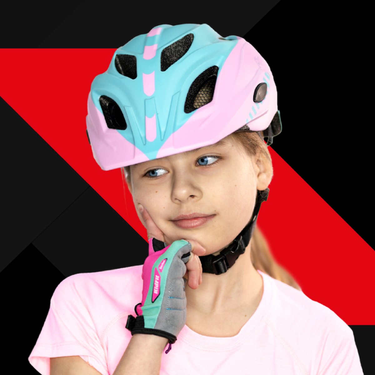 Casque de vélo pour enfant - Violet - unisexe - Casque avec feu arrière -  Medium