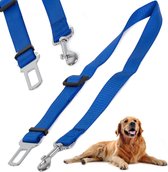 Hondengordel - autogordel voor honden - verstelbaar - hondenriem Blauw
