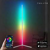 TULITE Moderne LED Vloerlamp RGB - App en afstandsbediening - Sfeerverlichting - Hoeklamp - Staanlamp - Led Verlichting Strip - Dimbaar - Voor Woonkamer - Wit