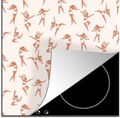 KitchenYeah® Inductie beschermer 78x78 cm - Dans - Danseres - Vrouw - Patroon - Kookplaataccessoires - Afdekplaat voor kookplaat - Inductiebeschermer - Inductiemat - Inductieplaat mat