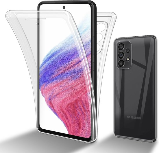 Cadorabo Hoesje geschikt voor Samsung Galaxy A53 5G in TRANSPARANT - 360° Full Body Case Cover Beschermhoes Voor- en achterbescherming, all-round bescherming met displaybescherming