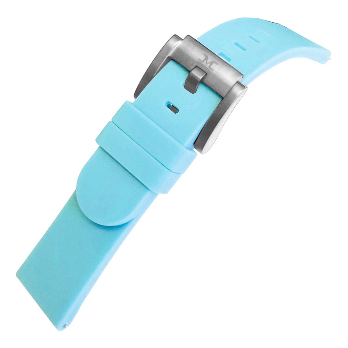 Marc Coblen - TW Steel Lichtblauw Silicone Rubber Horlogeband Stalen Gesp - 22mm