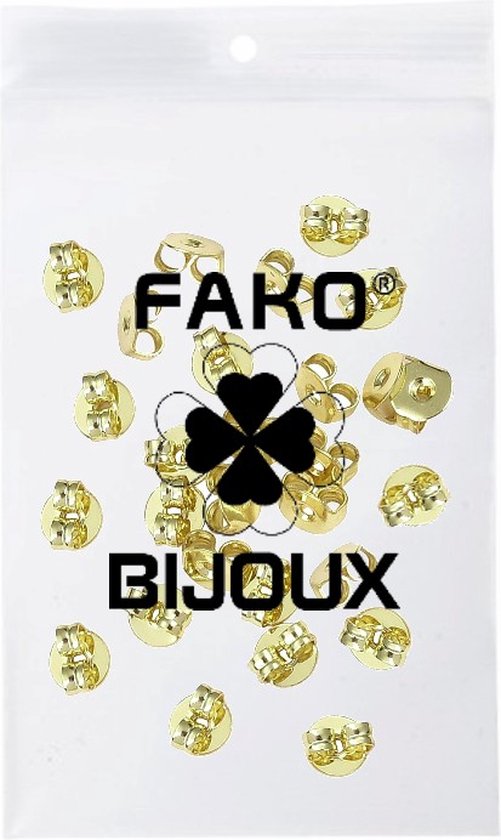 Fako Bijoux® - Oorbel Stoppers / Achterkantjes - 5mm - Goudkleurig - 25 Stuks - 