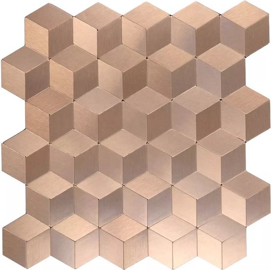 Panneaux muraux carrelage autocollant carrelages adhésifs carrelages auto-adhésifs cuisine salle de bain - 30x30cm - mosaïque - épaisseur 4MM - couche supérieure aluminium et composite - couche adhésive 3M - Pastel Matte Pink - Hexagon Diamond
